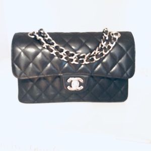 Chanel Classic ML Flap Handbag | Black Caviar Leather